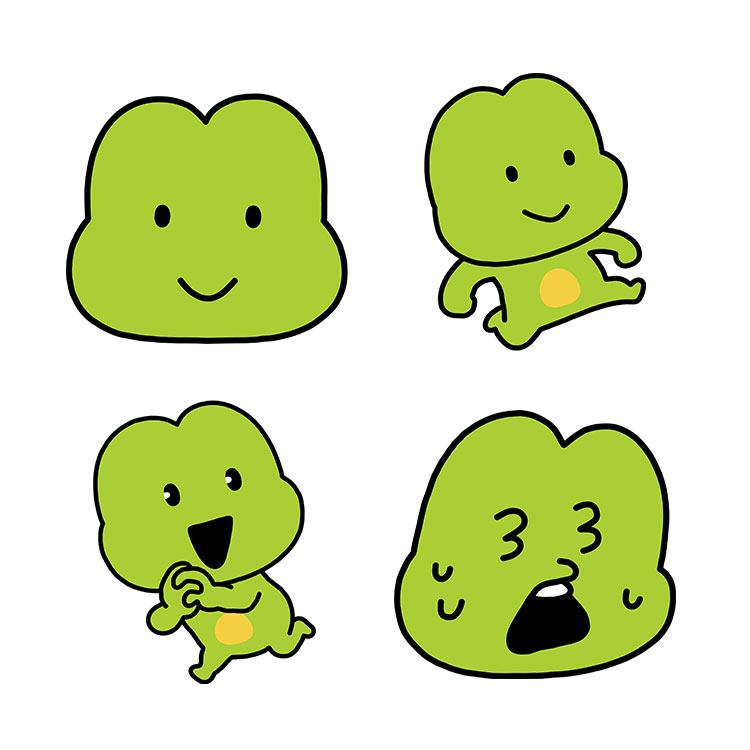 ぽけぽけかえる の いい絵文字